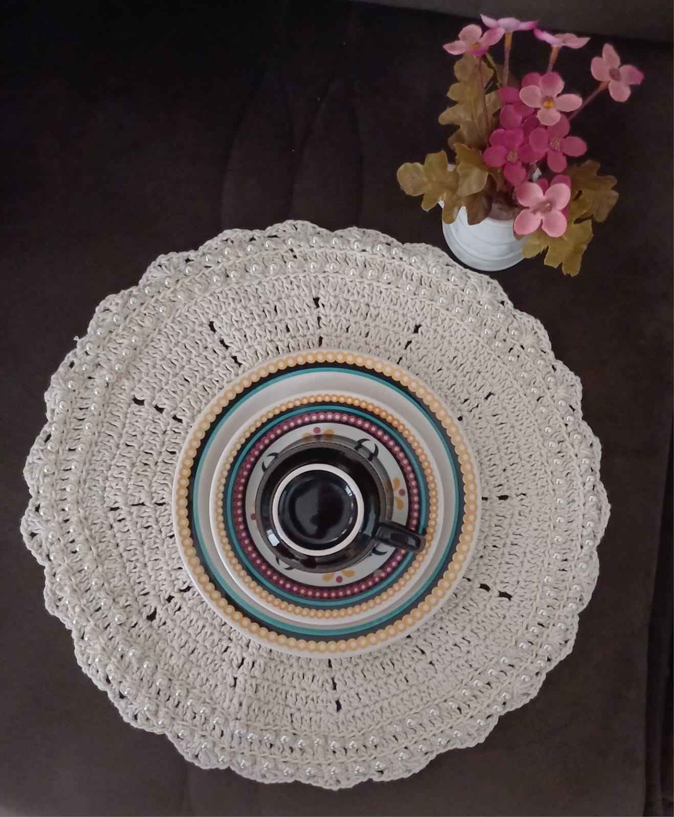 SOUSPLAT DE LUXO COM PÉROLAS 40X40CM – KIT COM 4 PEÇAS