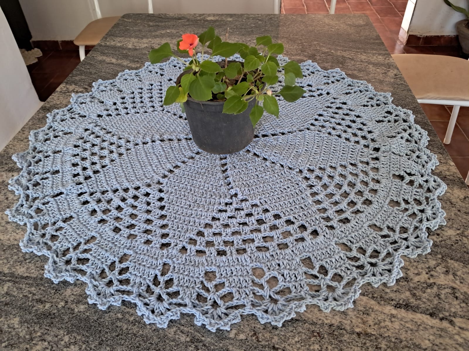 CENTRO MESA AZUL BEBÊ 71CM